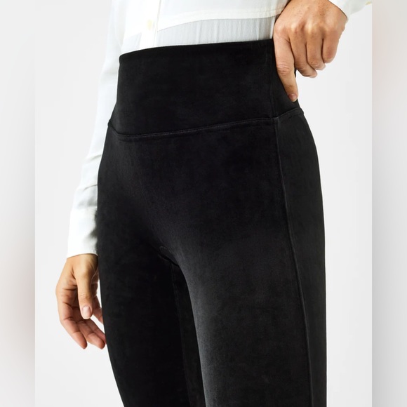 SPANX Velvet Leggings Velour Black Compression Large - Picture 2 of 6